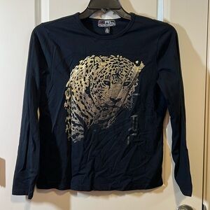 Lauren Ralph Lauren metallic leopard print long sleeve shirt